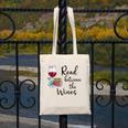 Read Between The Wines Im Just a Girl Who Loves Books & Wine Canvas Tote Bag