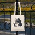 Reading Cat Cat Book Lover Canvas Tote Bag