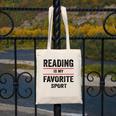 Reading Is My Favorite Sport Book Lover Quote Canvas Tote Bag
