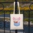 Readsalotl Axolotl Reading Book Lover Reading Pocket Axolotl Canvas Tote Bag