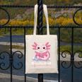 Readsalotl Axolotl Reading Cute Book Lover Bookworm Canvas Tote Bag