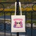 Readsolotl Pink Kawaii Axolotl Book Lover Reading Canvas Tote Bag