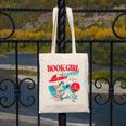 Retro Book Girl Summer For Women Beach Reading Canvas Tote Bag
