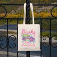 Retro Books Are My Love Language Valentine Book Lovers Canvas Tote Bag Retro Books Are My Love Language Valentine Book Lovers Canvas Tote Bag