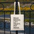Retro Gym Book Lover Read Books Lift Heavy Pet Dogs Canvas Tote Bag Retro Gym Book Lover Read Books Lift Heavy Pet Dogs Canvas Tote Bag