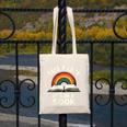 Retro Rainbow Take A Look It's In A Book Reading Canvas Tote Bag