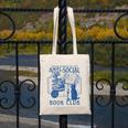 Sarcastic Anti Social Book Club Cat Skull Book Lover Canvas Tote Bag Sarcastic Anti Social Book Club Cat Skull Book Lover Canvas Tote Bag