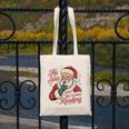 He Sees What You'Ve Been Reading Bookish Christmas Humor Canvas Tote Bag