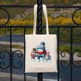 Snowman Reading Books Lovers Librarian Bookworm Christmas Canvas Tote Bag