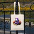 Spooky Grim Reaper Reading A Book Cute Creepy Halloween Canvas Tote Bag