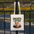 Unearth A Story Fox Reads a Book Canvas Tote Bag