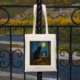 Van Gogh Starry Night Art Cat And Book Lovers Premium Tri-Blend Canvas Tote Bag