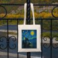 Van Gogh Starry Night Fantasy Reader Dragon Reading Book Canvas Tote Bag