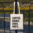 Vintage Coffee Books Dogs Naps Retro Canvas Tote Bag