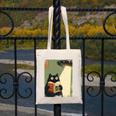 Vintage Japanese Cat Book Lovers UFO Alien Abduction Cat Dad Canvas Tote Bag Vintage Japanese Cat Book Lovers UFO Alien Abduction Cat Dad Canvas Tote Bag