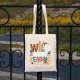 Wild About Reading Zoo Animals Books Reader Lover Canvas Tote Bag