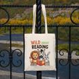 Wild About Reading Zoo Animals For Bookworm Book Reader Canvas Tote Bag