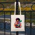 Woman Reading Book Lover Geometric Girl Afro History Canvas Tote Bag