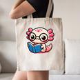 Adorable Book Lover Axolotl With Reading Glasses Cute Canvas Tote Bag