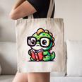 Adorable Book Lover Iguana With Reading Glasses Cute Canvas Tote Bag