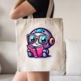 Adorable Book Lover Robot With Reading Glasses Cute Canvas Tote Bag