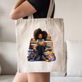 Back To School Afro Melanin Girl Reading Book Bookworm Canvas Tote Bag