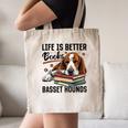 Basset Hound Dog Breed Life Is Better With Books And a For Men Women Girls Kids Canvas Tote Bag