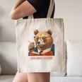 Bear Reading Book Glasses Library Zoo Teacher School Animal Canvas Tote Bag Bear Reading Book Glasses Library Zoo Teacher School Animal Canvas Tote Bag
