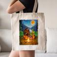 Bigfoot And Alien Reading Books Campfire Halloween Canvas Tote Bag