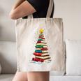 Book Christmas Tree Book Lover Teacher Librarian Canvas Tote Bag