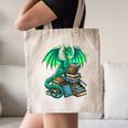 Book Dragon Reading Fantasy Canvas Tote Bag