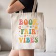 Book Fair Vibes Groovy Retro School Reading Nostalgic Canvas Tote Bag