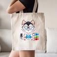 Book Lover Reading Husky Dog Canvas Tote Bag