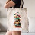 Book Stack With Flowers Reading Lover Bookish Canvas Tote Bag