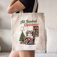 All Booked For Christmas Cute Bookish Cat Lover Canvas Tote Bag All Booked For Christmas Cute Bookish Cat Lover Canvas Tote Bag