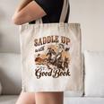 Bookish Retro Western Cowgirl Texas Book Lover Novel Reader Canvas Tote Bag