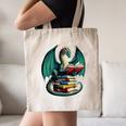 Books Dragon Reading Book Lover Canvas Tote Bag