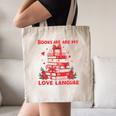 Books Are My Love Language Valentine Book Reading Teacher Canvas Tote Bag