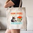 BOOKS AND MAINE COONS ARE MY THERAPY Main Coon Canvas Tote Bag