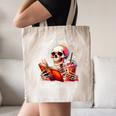 I Like My Books Spicy And My Coffee Icy Skeleton Canvas Tote Bag