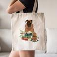 Capybara Glasses Reading Books Capybara Nerd Bookworm Canvas Tote Bag