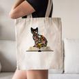 Cat Book Flowers Canvas Tote Bag