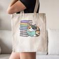 Cat On Books Pets Cats Reading Book Nerd Read Reader Bookcat Canvas Tote Bag