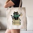 Cat Reading Book Canvas Tote Bag Cat Reading Book Canvas Tote Bag
