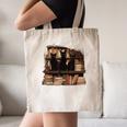 Cats Antique Books Academia Library Aesthetic Bookworm Canvas Tote Bag