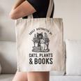 Cats Plants And Books Shirt Plant Lover Gardening Canvas Tote Bag
