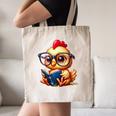 Chicken Reading a Book Farm Animal Chick Canvas Tote Bag Chicken Reading a Book Farm Animal Chick Canvas Tote Bag