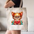 Chihuahua Reading a Book Dog Canvas Tote Bag