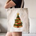 Christmas Book Tree Bookshelf Holiday For Readers Librarians Canvas Tote Bag