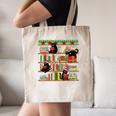 Christmas Cat Santa Bookshelves Book Lover Reader Canvas Tote Bag